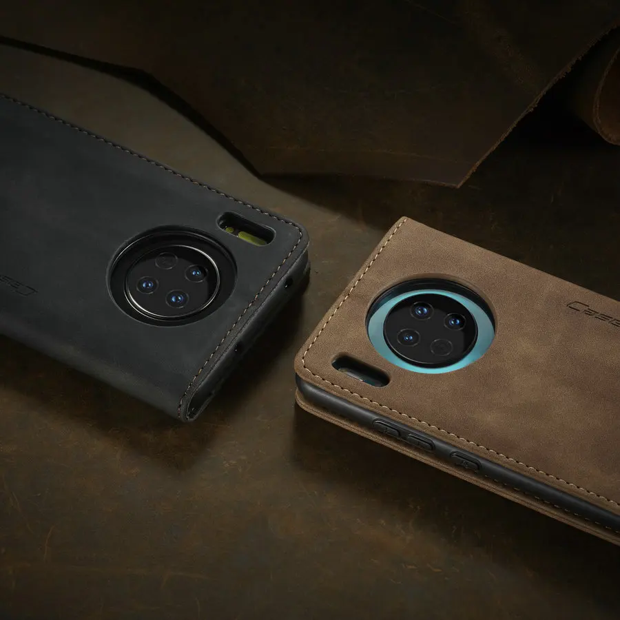 Кошелек-чехол CaseMe для Huawei Mate 30 из натуральной кожи с магнитным замком, премиум-класса для P20, P30 Lite и P Smart 2019.