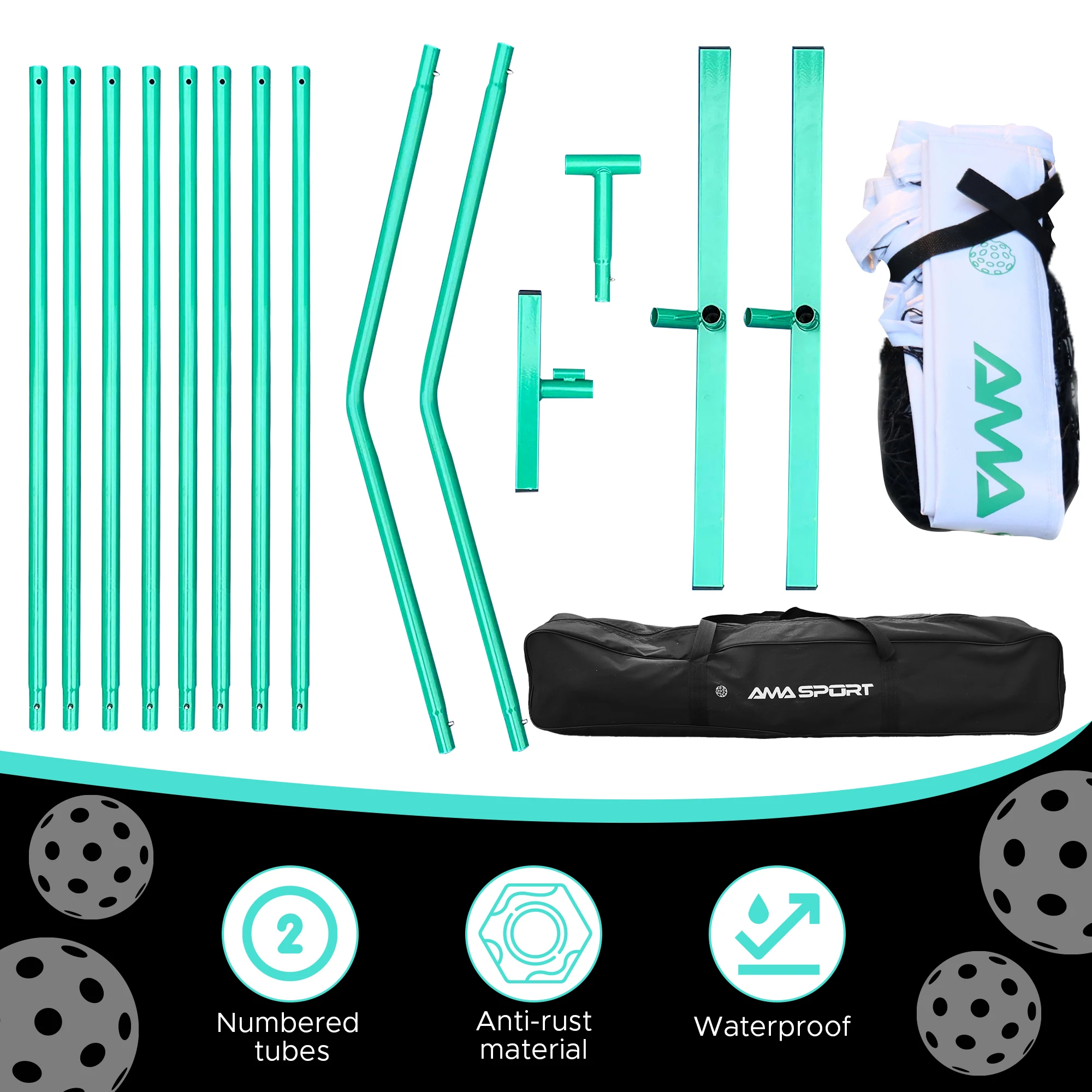 Портативная сеть для пиклбола шикарная сверхмощная на колесах