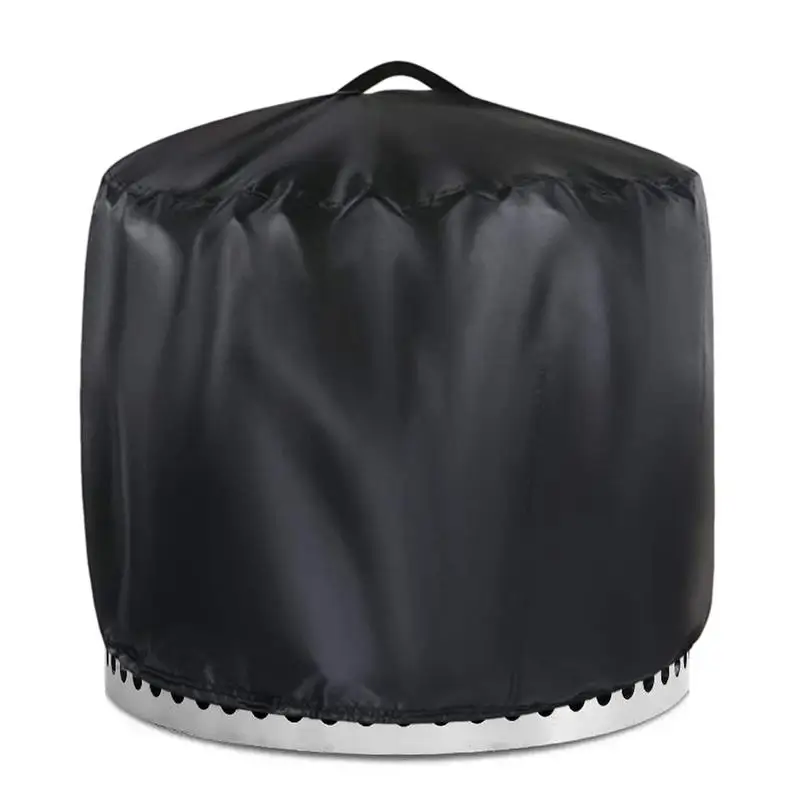 

Fire Pit Cover 420D Fire Pit Cover With Drawstring And Toggle Closure Weather-Resistant Black Heavy Duty Round Fireplace Cover