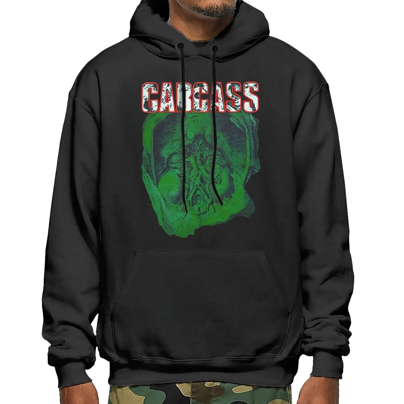 

Толстовка мужская с капюшоном и графическим принтом, на молнии