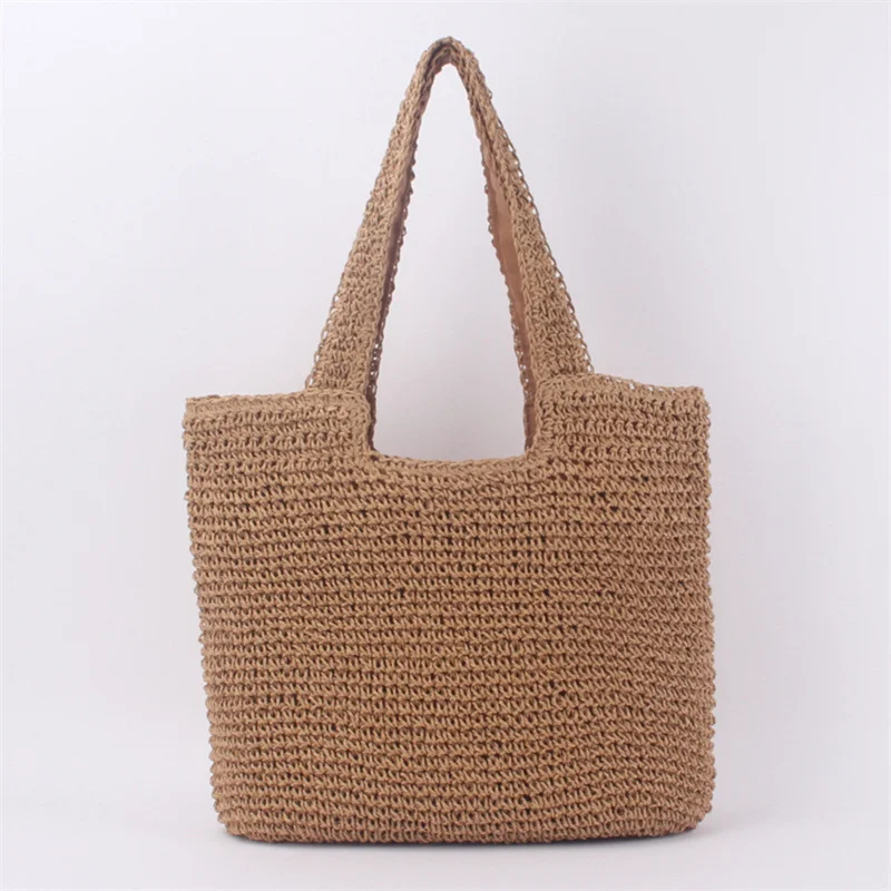 

lns Summer Straw Bag For Women Woven Handmade Handbag Large Capacity Lady Tote Vacation Beach Bag Rattan Shoulder Bag Bolsa