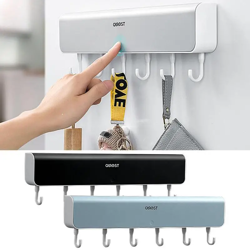 

Wall Hook Rack Towel Coat Hanger Hook Bathroom Organizer Hook Wall Hanging 6 Hooks For Clothes Hanging Rack Home Robe Hooks