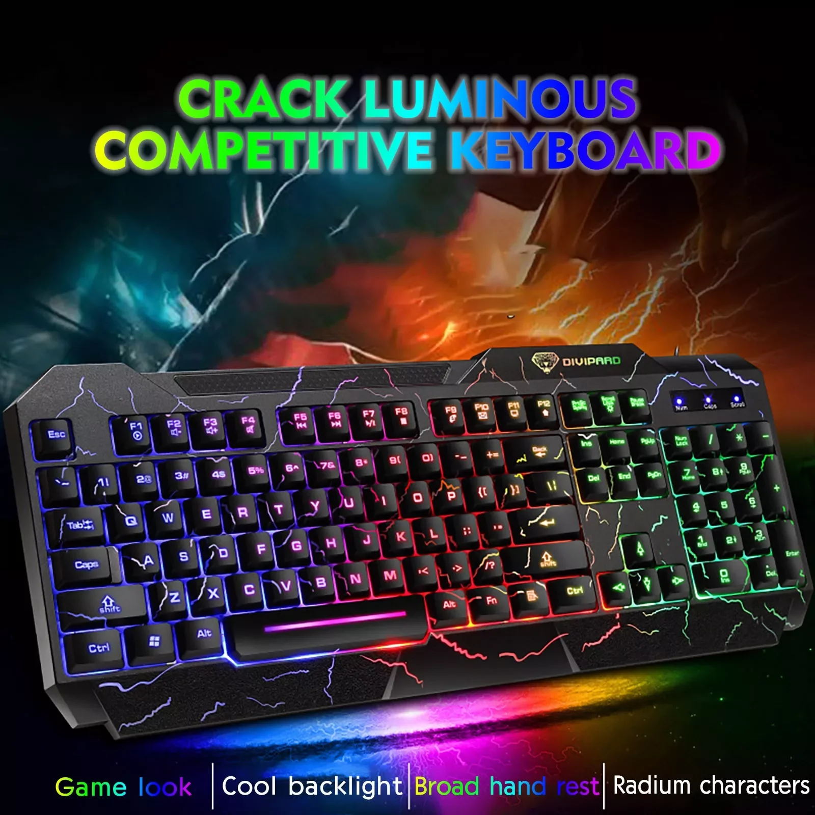 

GK-60 104-Key Wired Gaming Keyboard with backlight for Tablet Desktop pc RGB Gamer keyboard with backlight Ergonomic Anti-Ghosti