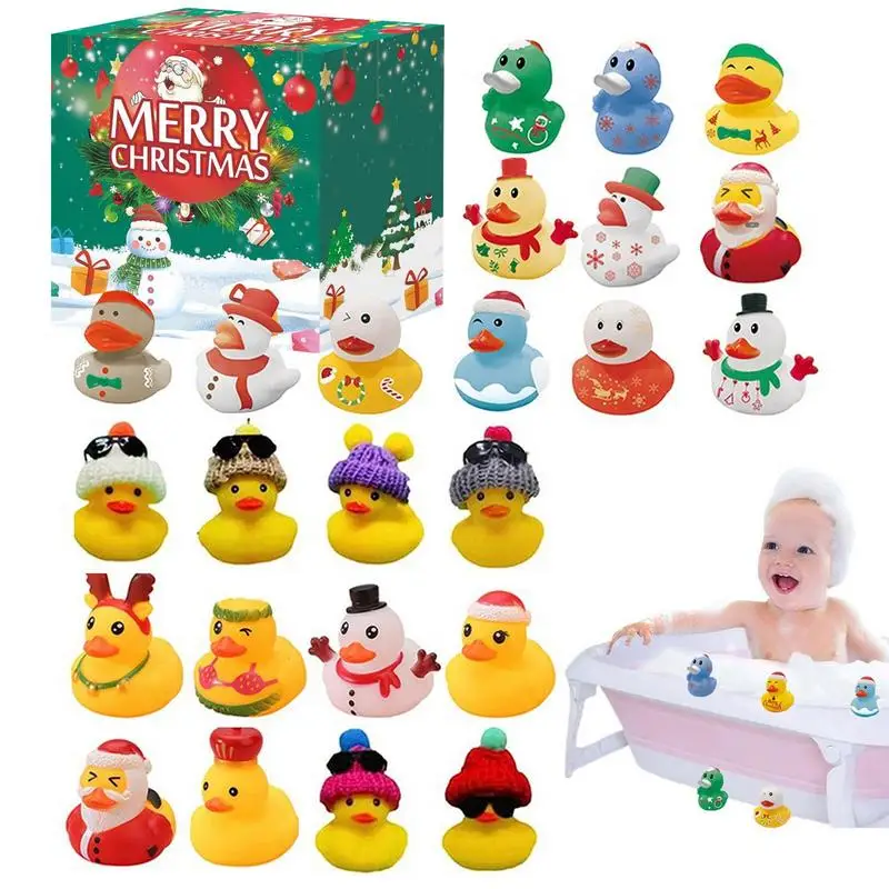 

Christmas Vinyl Duck Sounding Snowman Christmas Countdown Gift Box Halloween Themed Bathtub Toy 4 Day Countdown Calendar For Kid