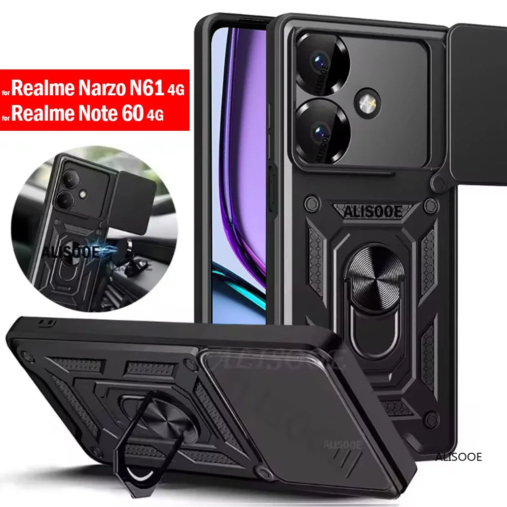 Чехол для смартфона Realme Narzo N61 4G противоударный чехол с кольцом объектива Note 60