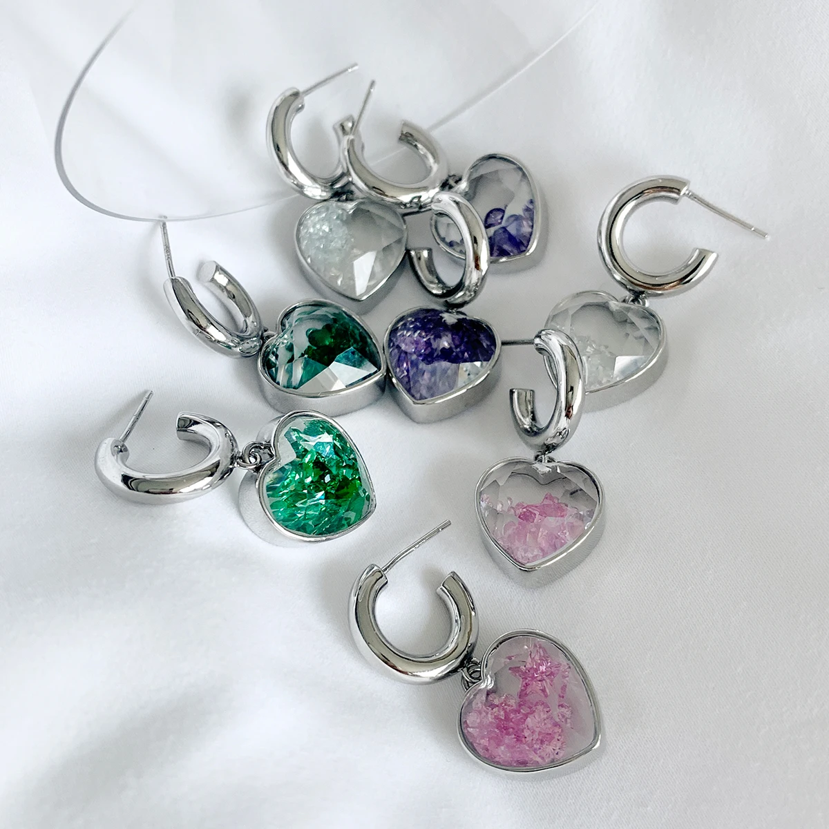 

Серьги LONDANY, простые прозрачные и сияющие цветные драгоценные камни, серьги «текущая любовь» для девочек