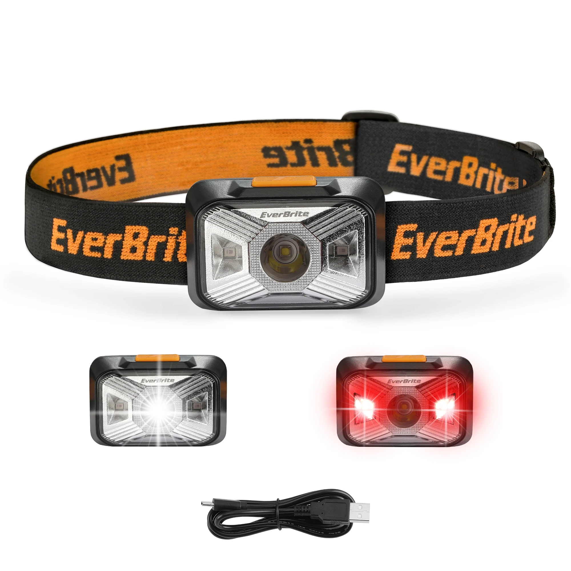 

EverBrite LED Headlamp 4 Lighting Modes Headlamp IPX4 Water Resistant Perfect for Running Camping Hiking USB Rechargeable