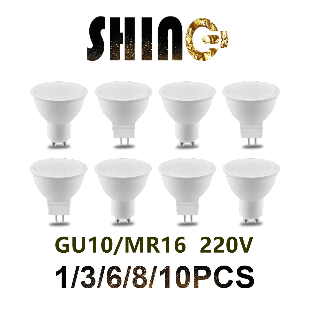 1-10PCS Led Spotlight GU10 GU5.3 MR16 3W 5W 6W 7W 8W Lighting Bulb 220V Indoor Lighting 3000k/6000k Home Decoration Bombillas