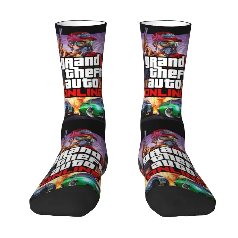 

Grand Theft Auto Men Women Crew Socks унисекс Fun 3D Printing GTA Adventure Game Dress Socks