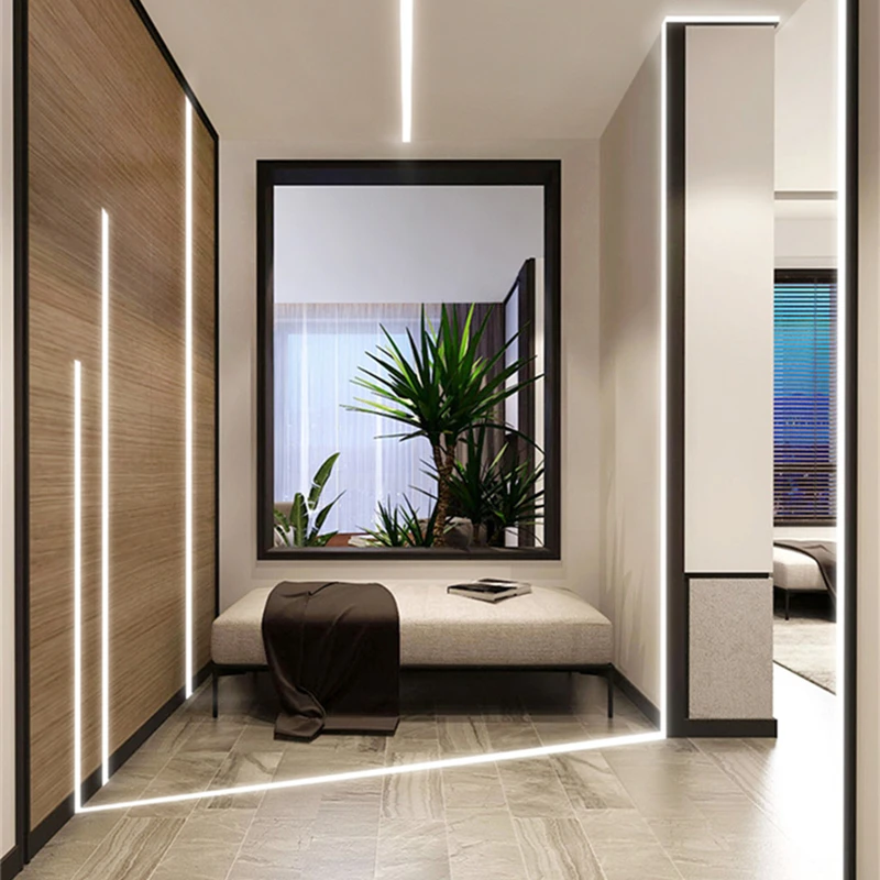 1mpcs vuyw style led aluminum profile recessed linear channel with blackmilky cover holder corner home decor bar strip light free global shipping