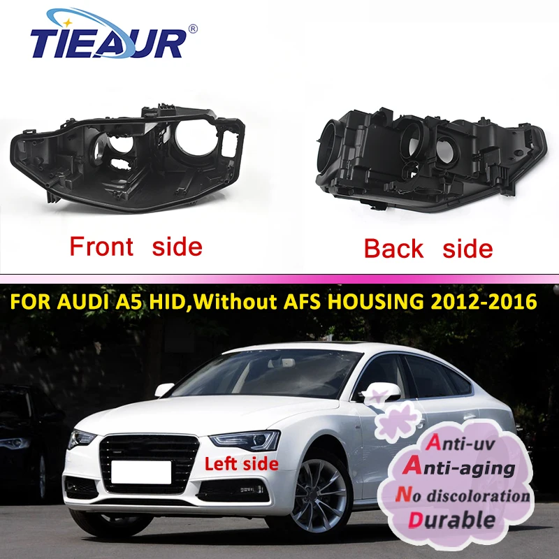 

Front Headlight Cover Black Base Headlamp Back Housing Bottom Protection Shell For Audi A5 HID 2012 2013 2014 2015 2016 Assembly