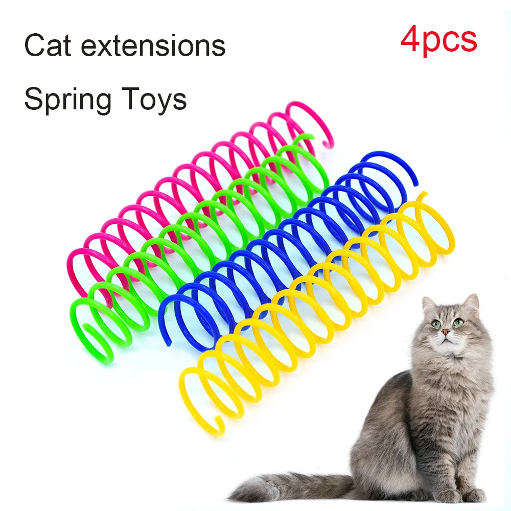 4/8/12/16pcs Cat Large Color Plastic Spring Toy Beating Dog 