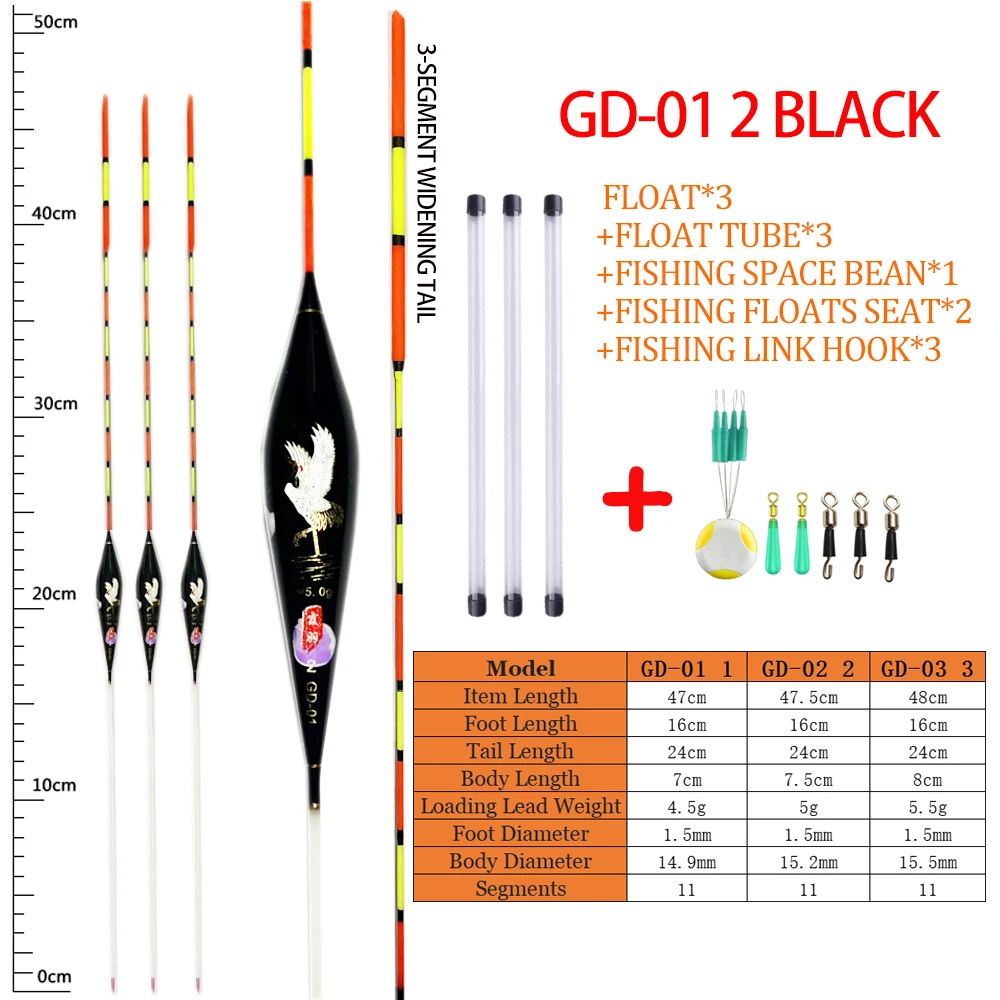 

3Pcs/Lot Fishing Floats Superfine Workmanship Reed Float Grass Carp Crucian Floaters Fishing Bobbers Accessories Tackle