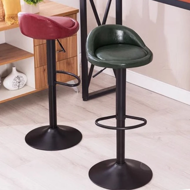 Роскошные круглые табуреты с кожаными ножками пневматическое кресло-основание