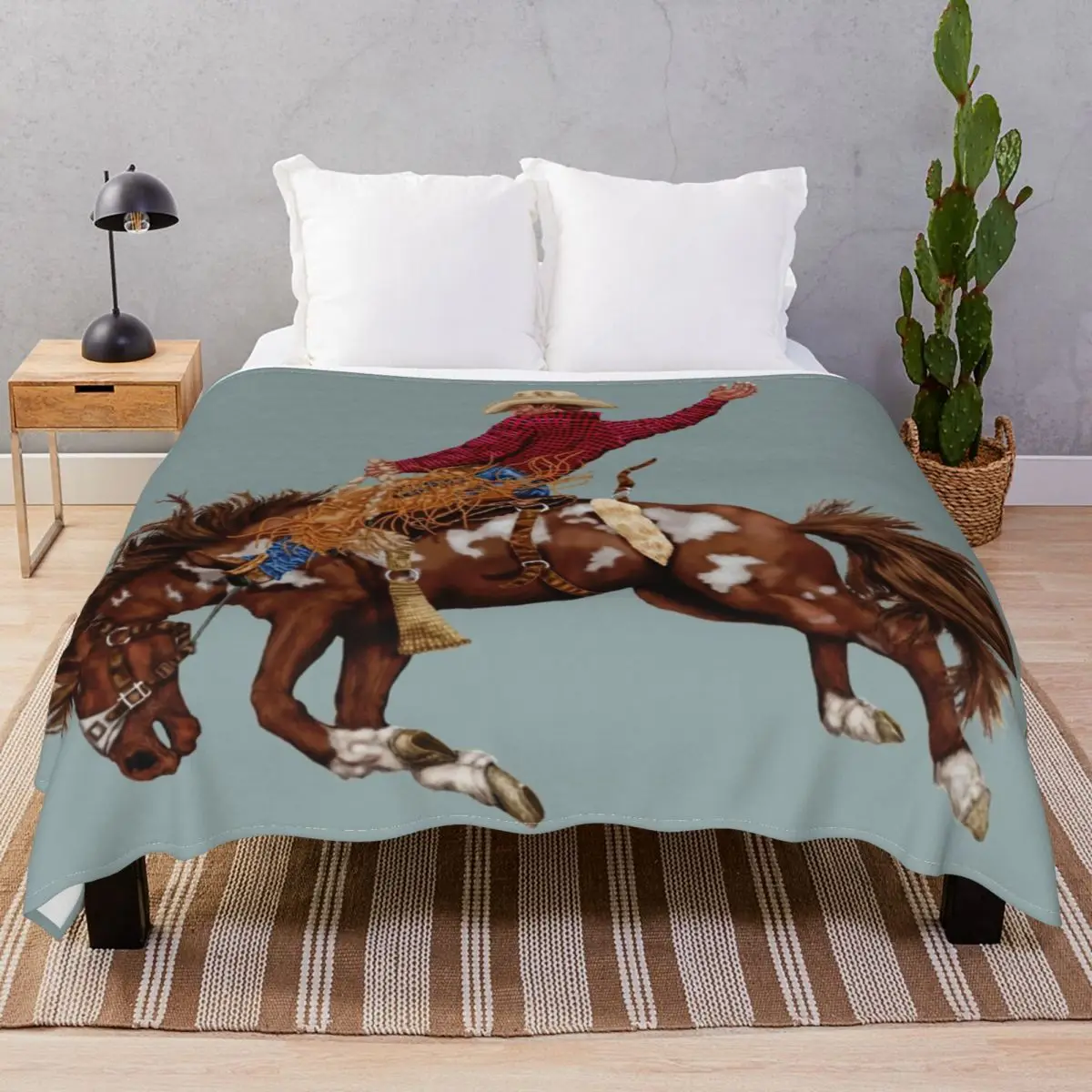 Vintage Rodeo Cowboy Blankets Flannel Autumn Multifunction Throw Blanket for Bed Home Couch Travel Office