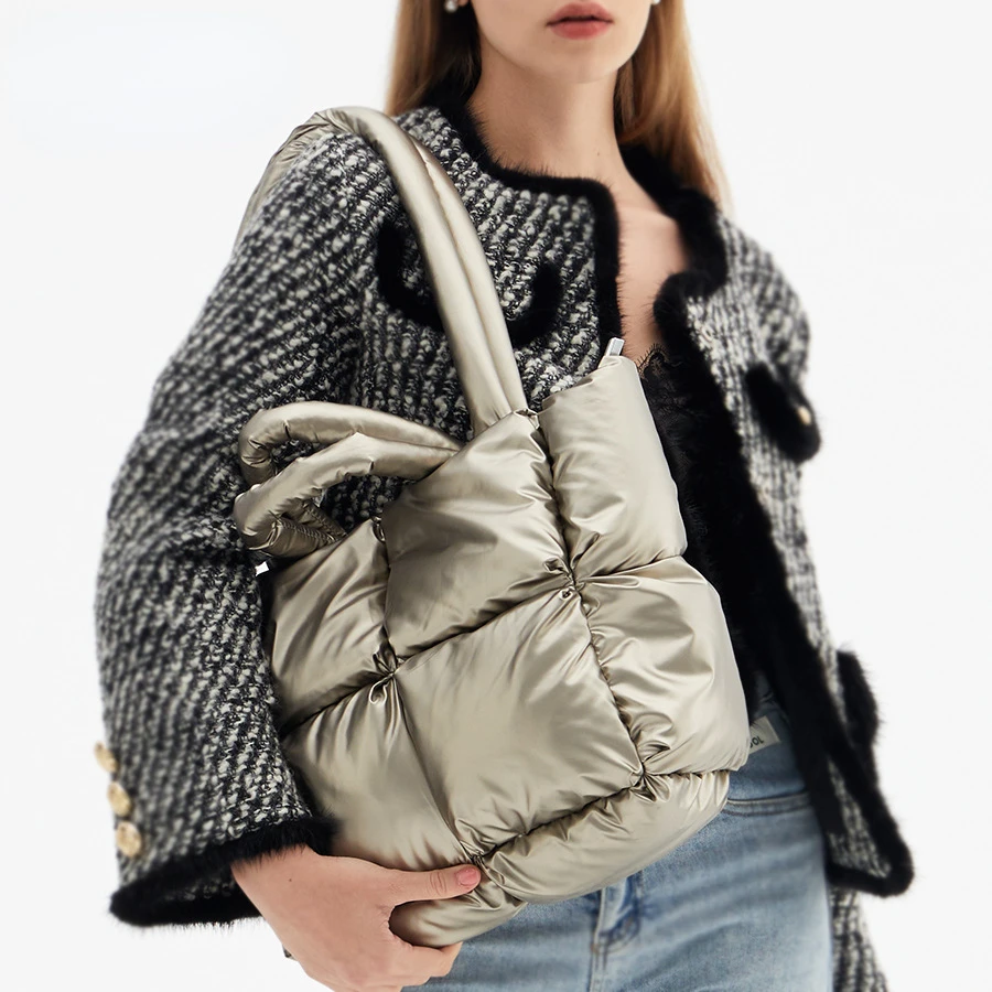 

Down Bag For Women Space Cotton Tote Bag Shoulder Bag Women Luxury Designer Bag Bolso Mujer Solid Color Handbag For Woman Sac