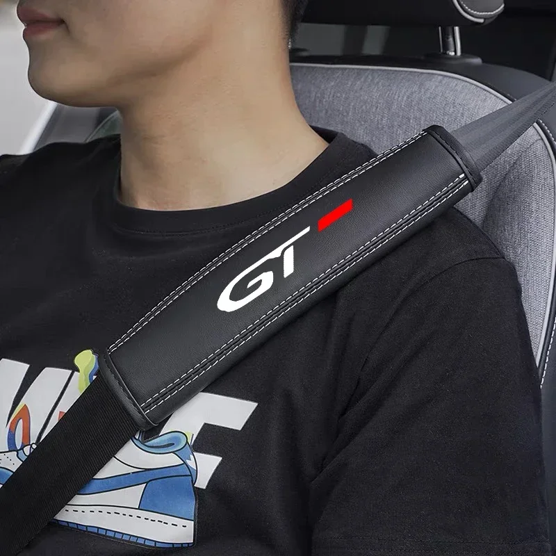 2 шт. кожаный ремень безопасности наплечника защитные накладки для Peugeot GT GTi GTLine 107