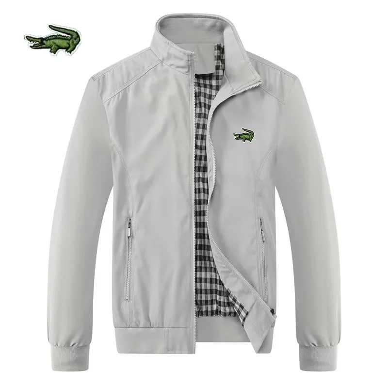 

Embroidery Brand High Quality Men's Business Fashion Jacket Mock Neck Casual Zipper Jacket Outdoor Sports Jacket Windproof Cloth