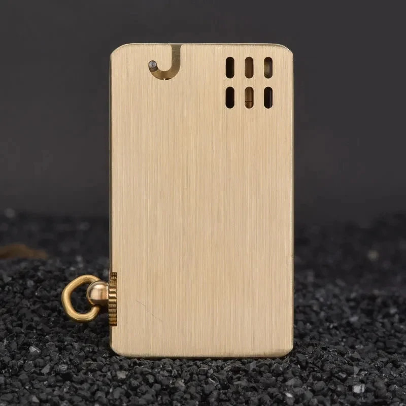 

Heavy Duty Trench Brass Oil Lighter Creative Windproof Mechanical Grinding Wheel One Click Ignition Machine Cigarettes Accessory
