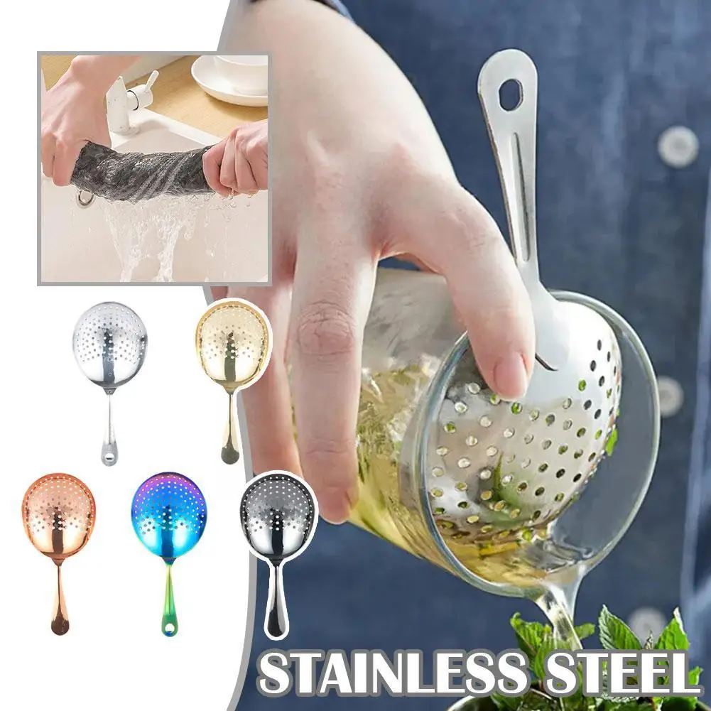 

1pc Bar Cocktail Strainer Stainless Steel Strainer Cocktail Drain Shaker Supplies Tools Bar Strainer Fast Party Bar Spoon I5x0