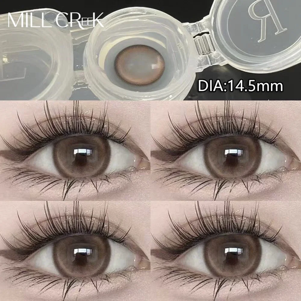 

MILL CREEK 1 Pair Brown Color Contact Lenses for Eyes with Myopia Prescription Nature Eye Contacts Lens Yearly Use Fast Shipping