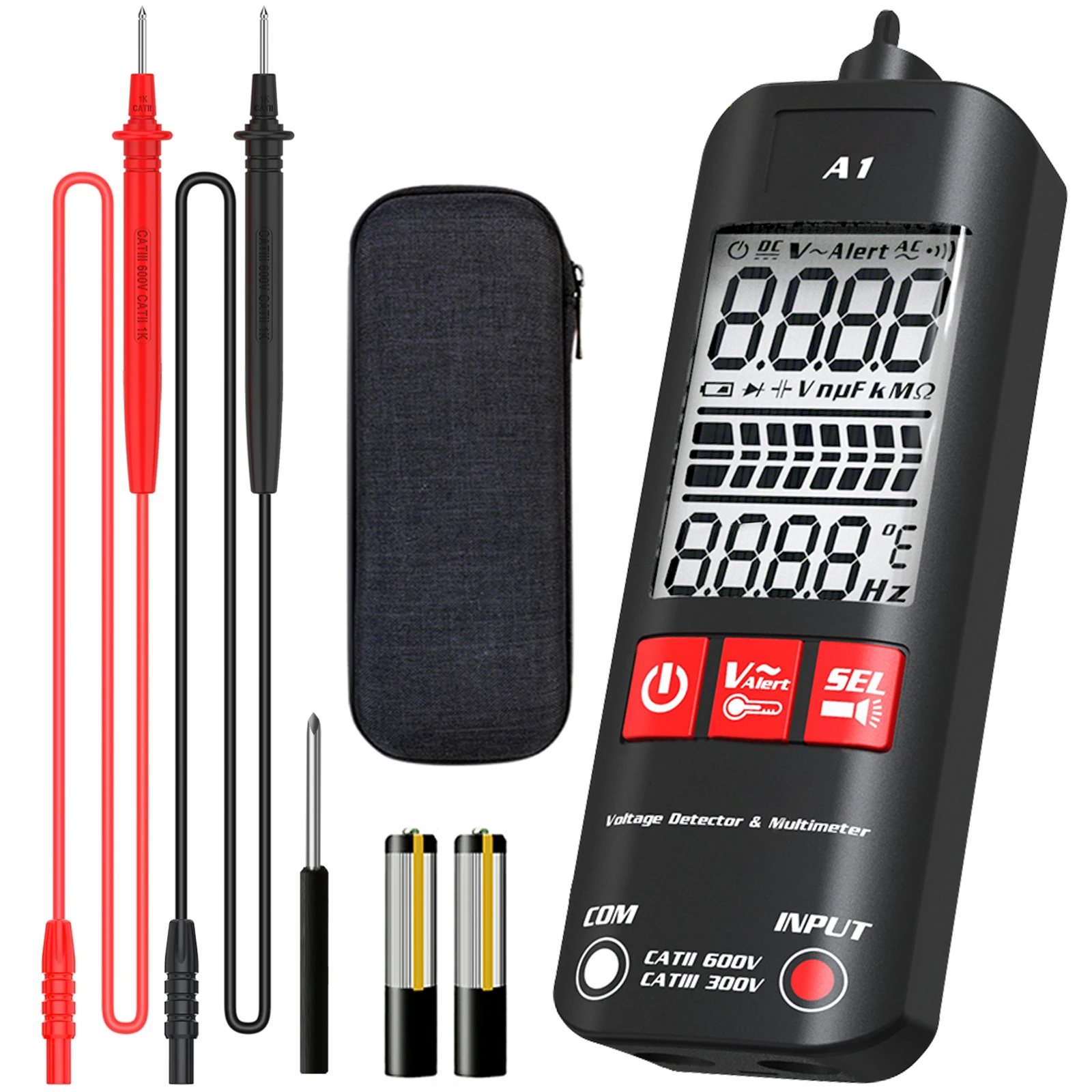 

Digital Multimeter Tester A1 Automatic Multimeter Battery-operated Meter Measuring AC/DC Voltage Non-Contact FireWire Tester