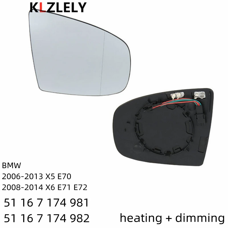 

51167174981 982 Side Rearview Wing Vehicles Mirror Glass Anti Glare Heated For BMW X5 E70 X6 E71 E72