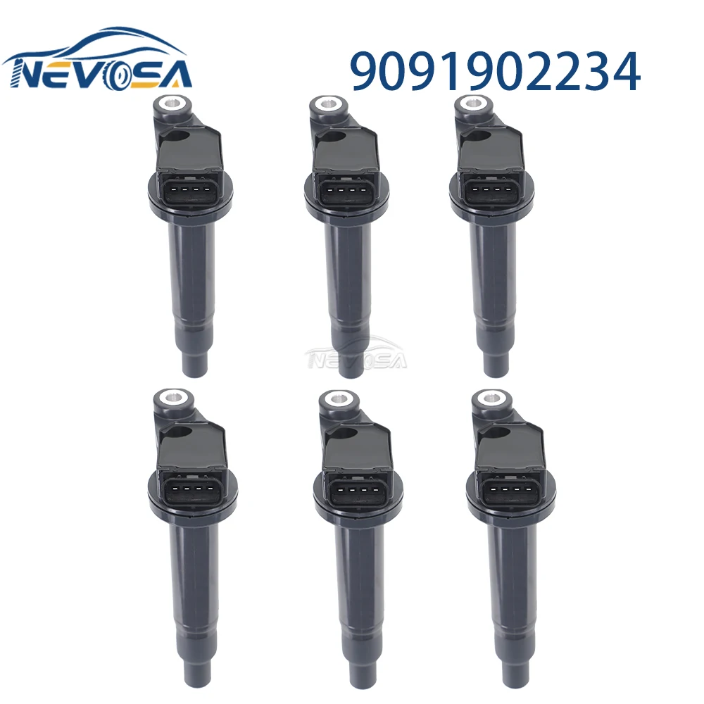 

NEVOSA 6 шт. катушка зажигания 90919-02234 для 1998-2006 Toyota Camry Avalon Sienna Lexus ES300 RX300 UF267 90080-19016 9091902234