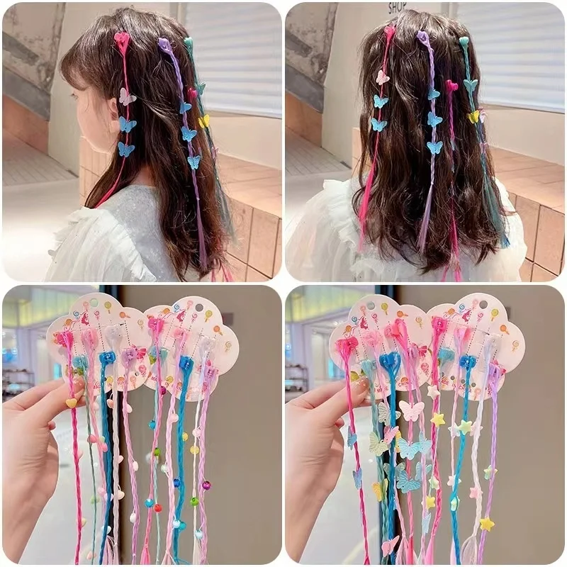 

Girls Six Color Butterfly Wigs Hair Claw Headbands Hairpins Beauty Hair Bands Headwear Cute Kids Hair Hair Accessories Ornament