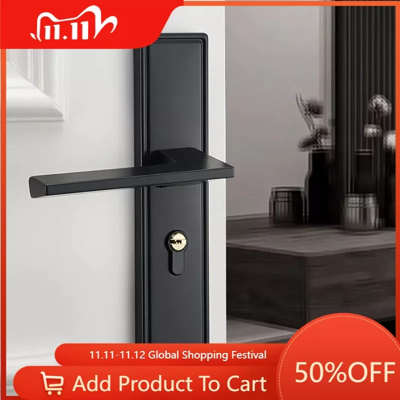 

Дверные замки для помещений, черные Цилиндрические замки с невидимой ручкой для защиты интерьера, WW50DL