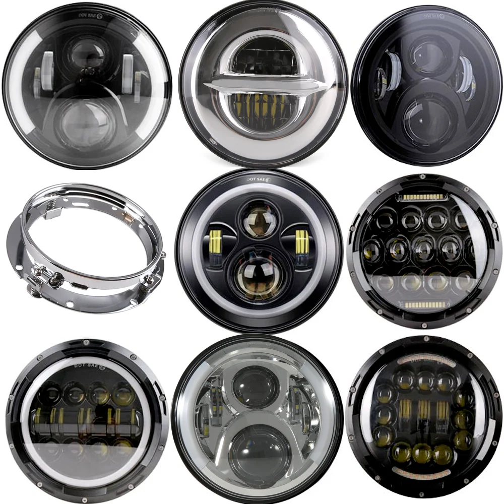 

7-дюймовая светодиодная фара для мотоцикла Harley Touring Ultra Classic Electra Street Glide Road King Yamaha, универсальная фара