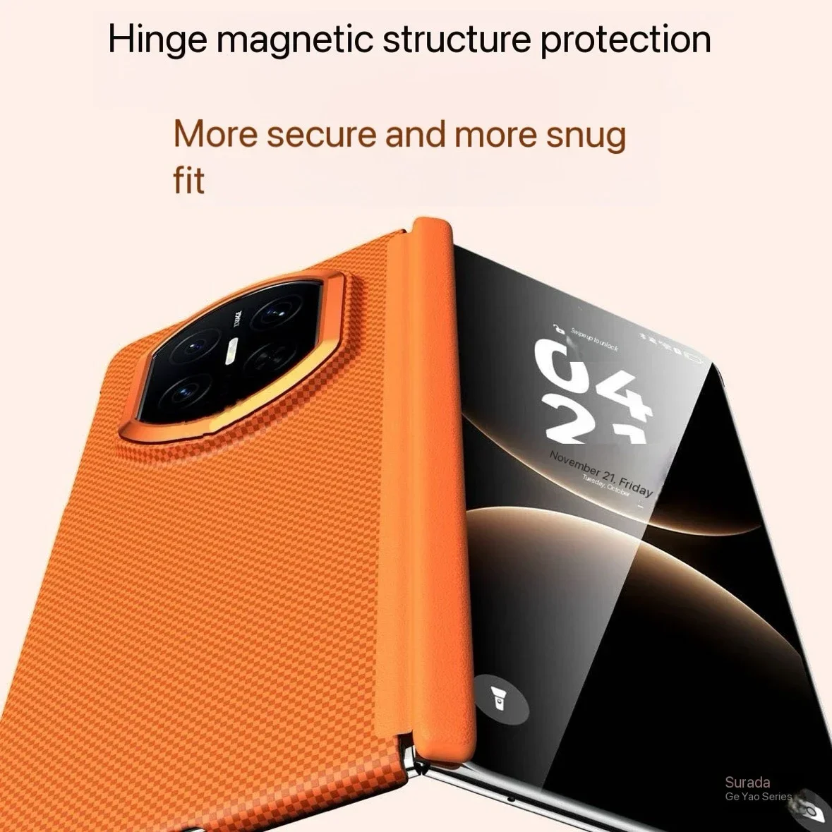 Для HUAWEI Mate X7 X6 X5 X3 600D тонкий чехол из углеродного волокна с магнитной системой MagSafe для Honor Magic V6, ударопрочный, жесткий защитный чехол для телефона (art.: 3920dbb7ed070) - 3920dbb7ed070