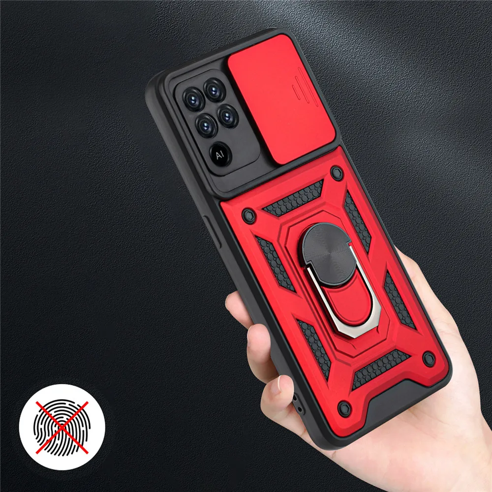 

OPPO Reno 5 Lite Shockproof Case for OPPO A94 A74 A54 5G A53 A93 Ring Push Pull Camera Protection Cover for Reno 5 Lite 5K 5F