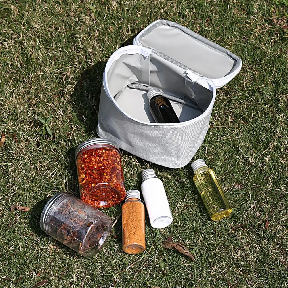 

Seasoning Bottle Bag 1 Set Eco-friendly Reusable Foldable Utensil Condiment Container Camping Accessories Camping Storage
