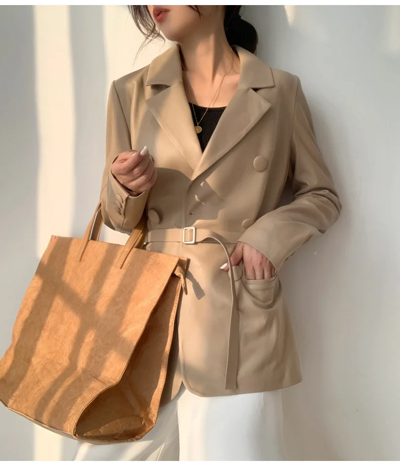 

2023Leather jacket,100% Sheepksin Coat Female Korean Genuine Leather Jacket Women Spring Autumn Coats and Jackets Femme Veste