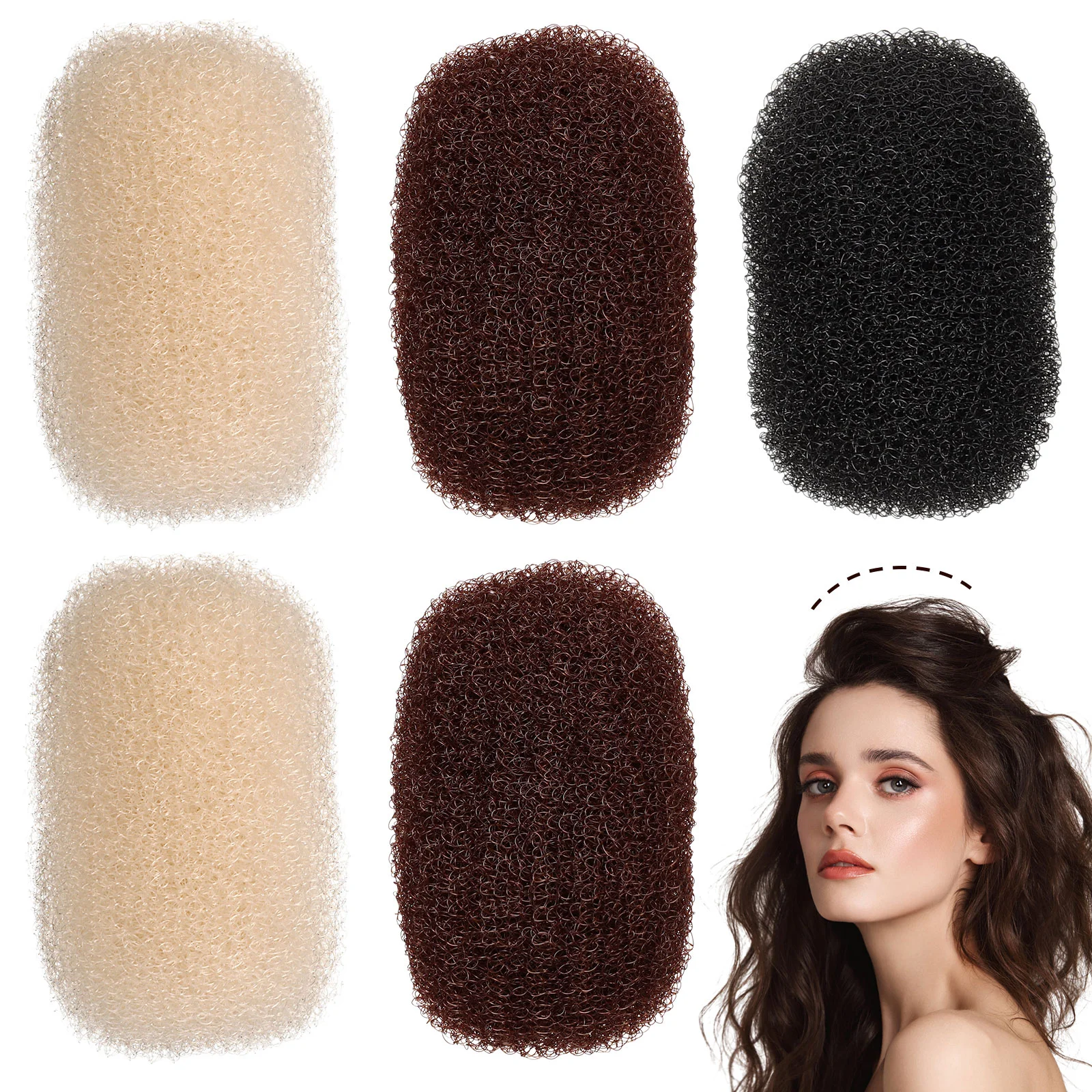 

5 Pcs Hair Booster Padding Accessory Bump Clips Styling Clamp Tools The Bubble Cushion Nylon Silk Girl Curls
