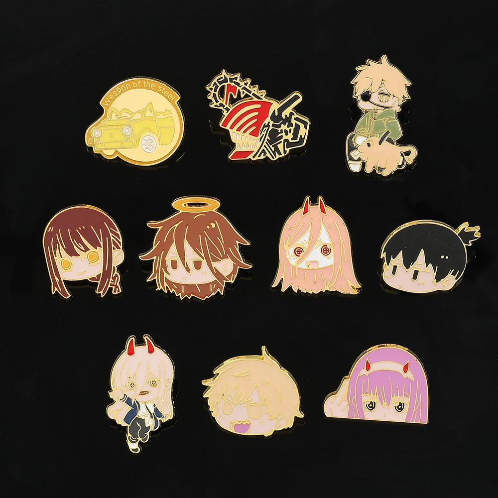 

Chainsaw Man Pins Brooches Pin Cute Cosplay Denji Power Makima Aki Badge Enamel Pins Manga Jewelry Gifts for Fans