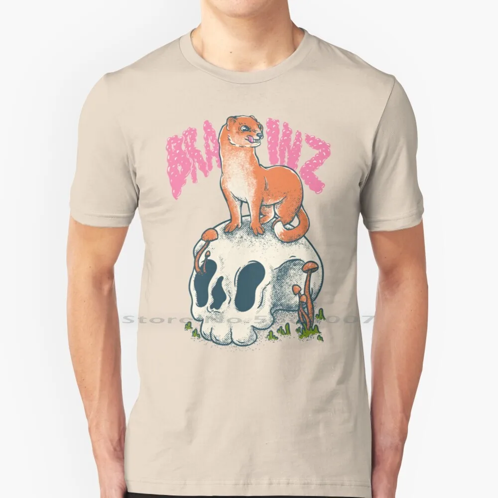 

T Shirt Stoat-Brainz | Cute Adorable Furry Creature Ruthless Killer | Mom | Lowbrow Art Vintage | Forest Woodlands Cottagecore