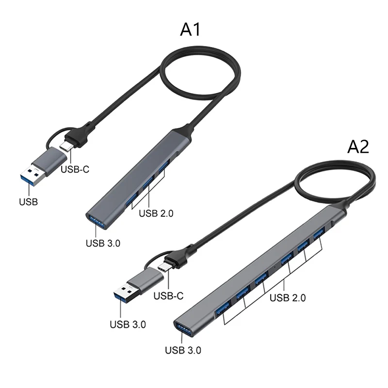 

1Pc 4/7 in 2 USB-C Splitter Type C Multi Ports HUB 3.0 Adapter OTG USB Extender for Macbook Air Pro M1 PC Laptops Mouse Keyboard