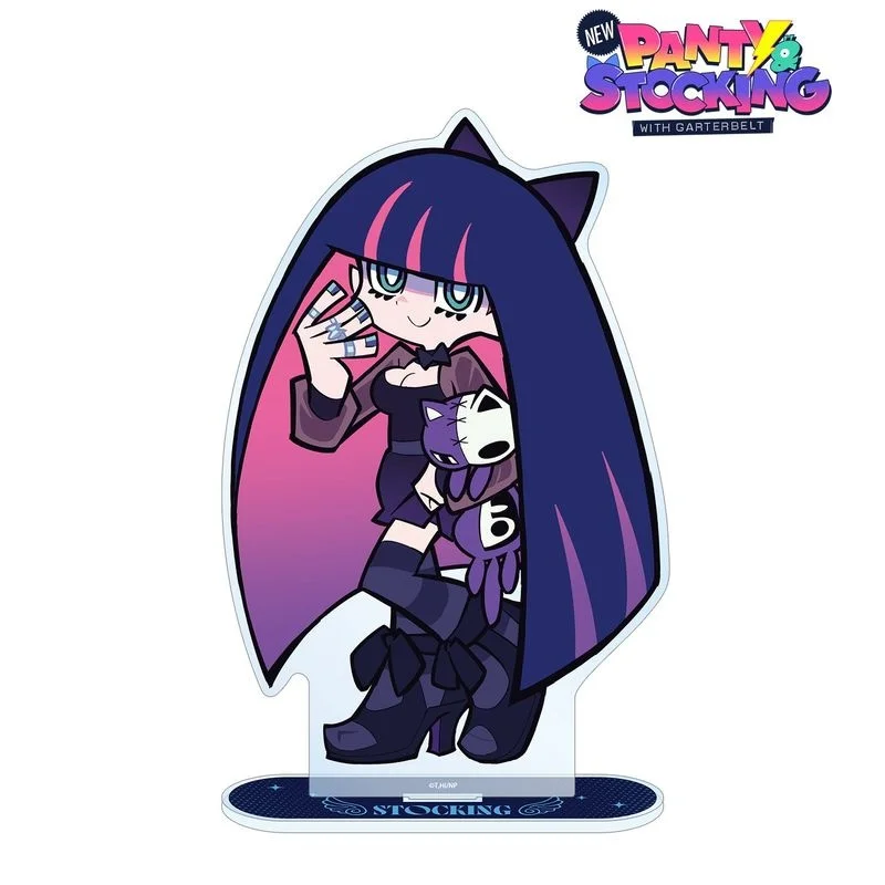 Фото Новая акриловая фигурка-подставка 15 см по мотивам Panty & Stocking with Garterbelt, модель для косплея, игрушка, подарок на день рождения, украшение, брелок №3