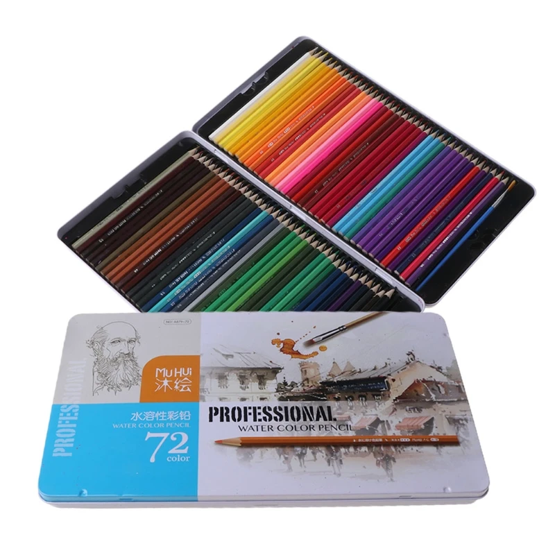 

2022 New 72 Pencil Oily Color Lead Paint Brush Water Soluble Colored Drawing Tool Kit Hand-Painted School Office Supplies