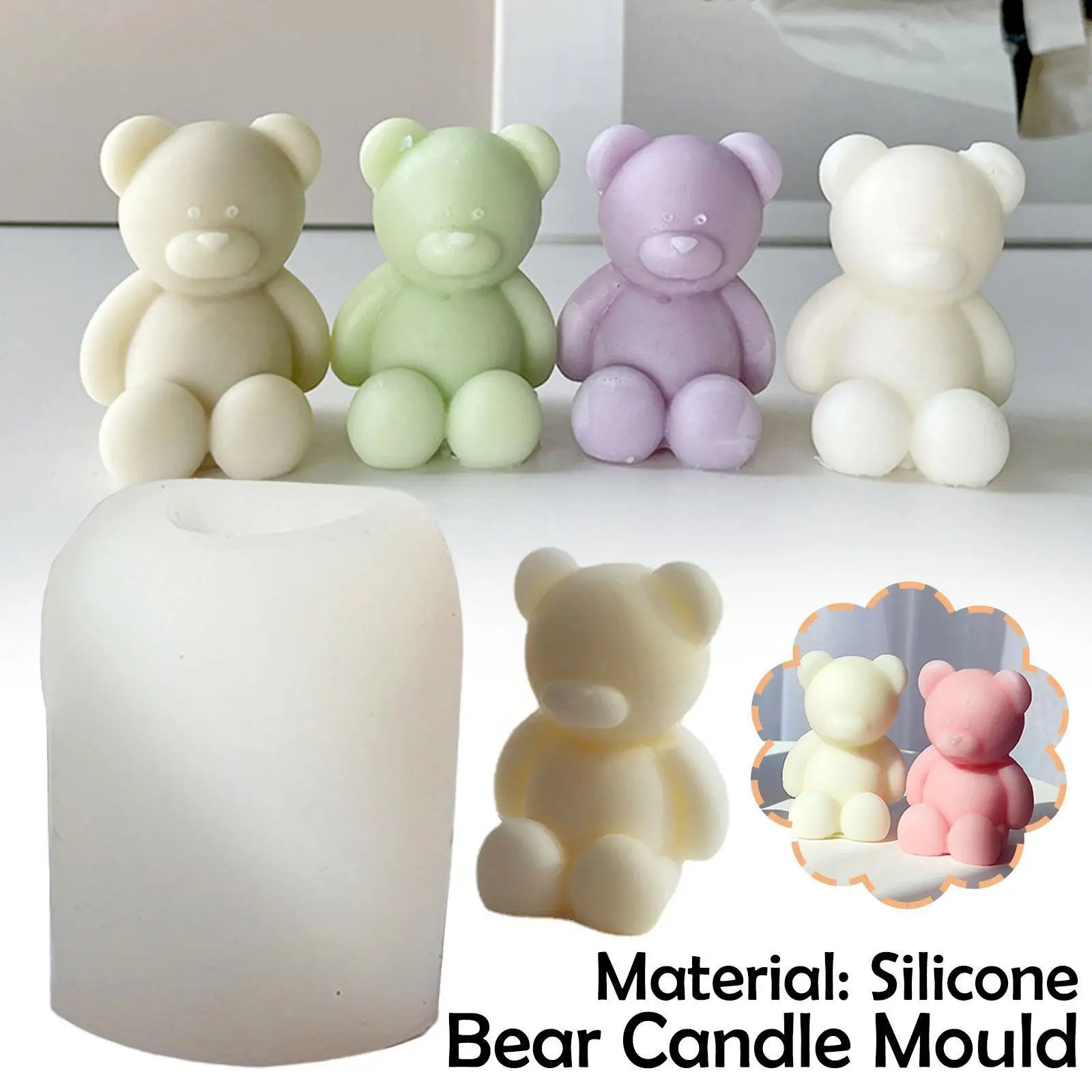 

Bear Candle Mould Cute Animal Candle Aromatherapy Plaster Silicone Mould Scented Animal Making DIY Cake Candle Decor Mold B M9I8