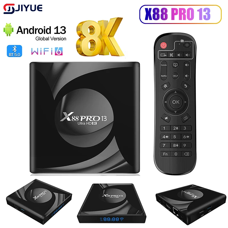 Смарт-ТВ X88 Pro 13 Android Rockchip RK3528 2 4G и телефон двойной Wi-Fi декодирование видео 8K