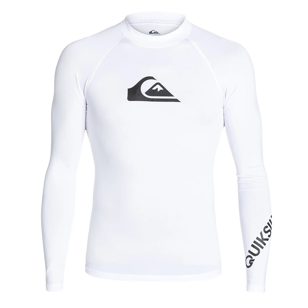 Mens Surf Rash Guard Long Sleeve Shirt UV Protection Basic Skin Surfing Suit Diving Swimming Tight T-Shirt Rashguard Gym Clothes
