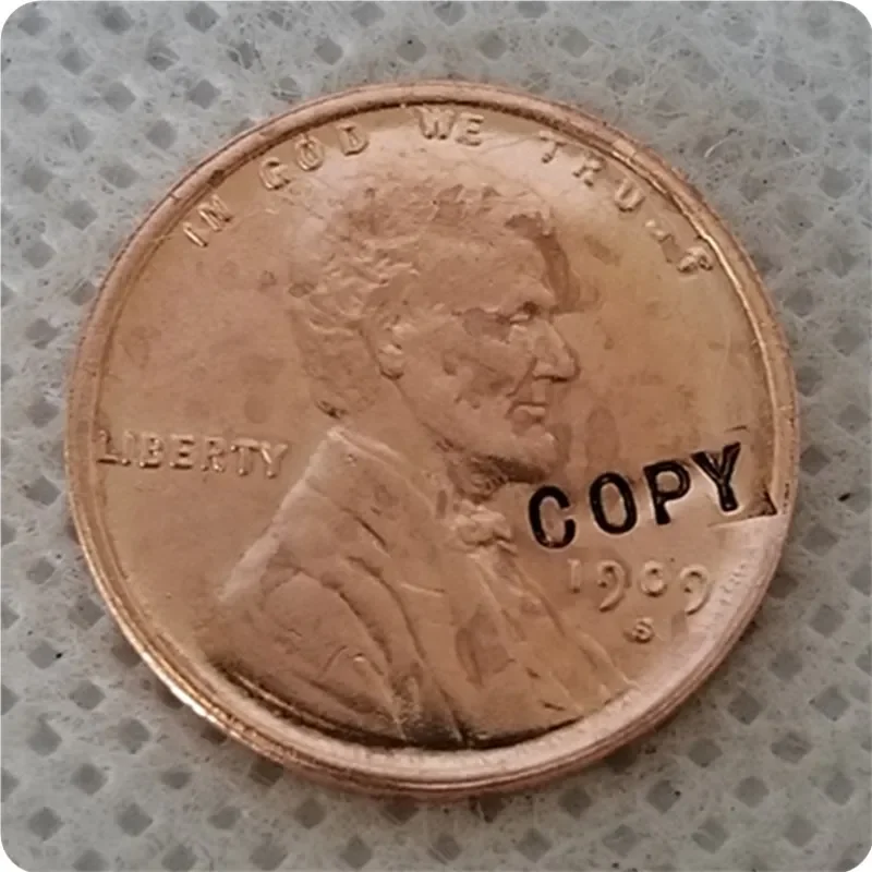 КОПИЯ 1909 S VDB Lincoln Wheat Cent Penny COPY COIN Challenge Карманные монеты Рождественские подарки