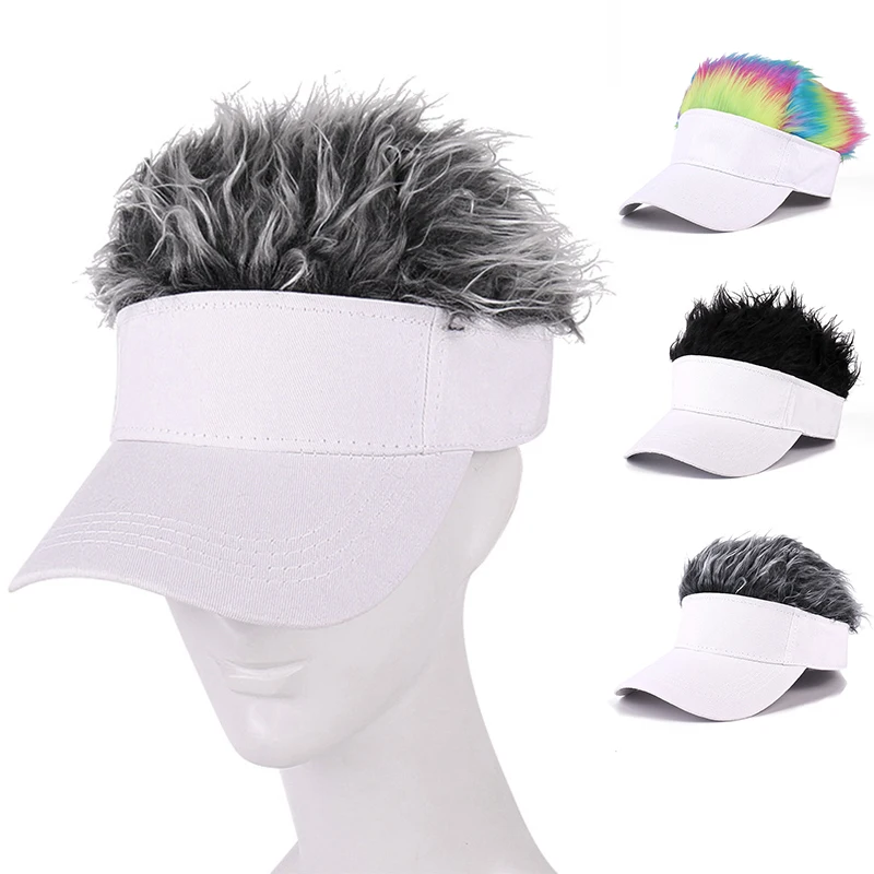 

Новинка 2023, мужские и женские повседневные регулируемые солнцезащитные козырьки, бейсболка с шипами и париком, бейсболка с шипами