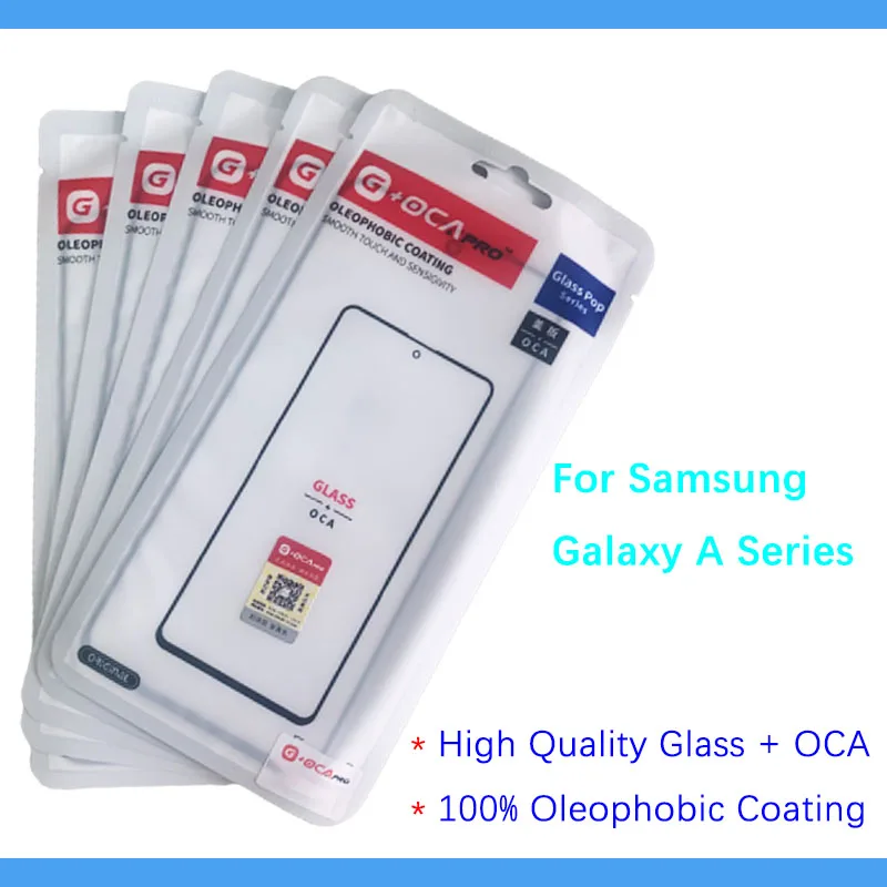 

10Pcs (100% Oleophobic Coating) Touch Screen Front Outer Glass + OCA For Samsung Galaxy A11 A10 A20 A30 A40 A50 A21 A31 A41 A51