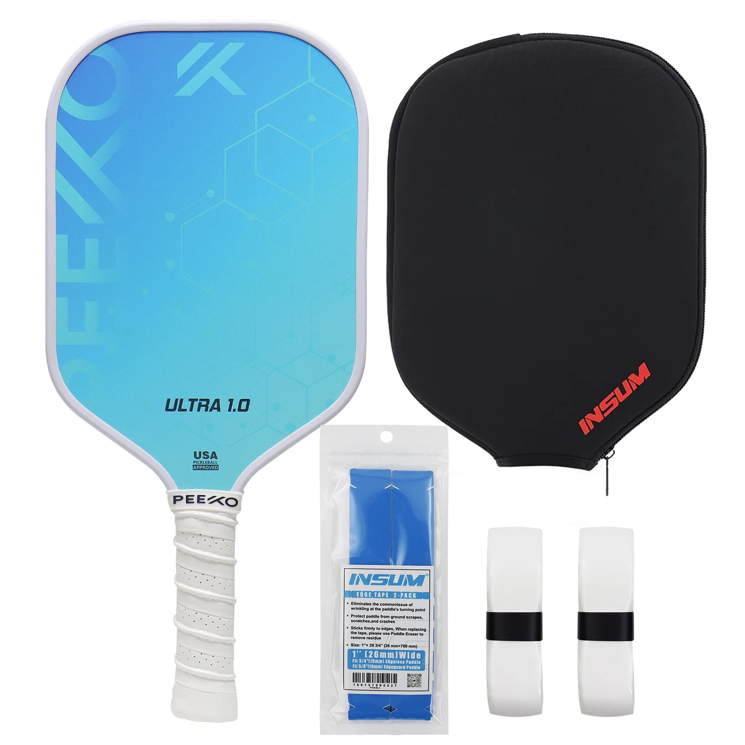 Набор ракеток Pickleball Paddles из 4 с поверхностью углеродного волокна 16 мм одобренный