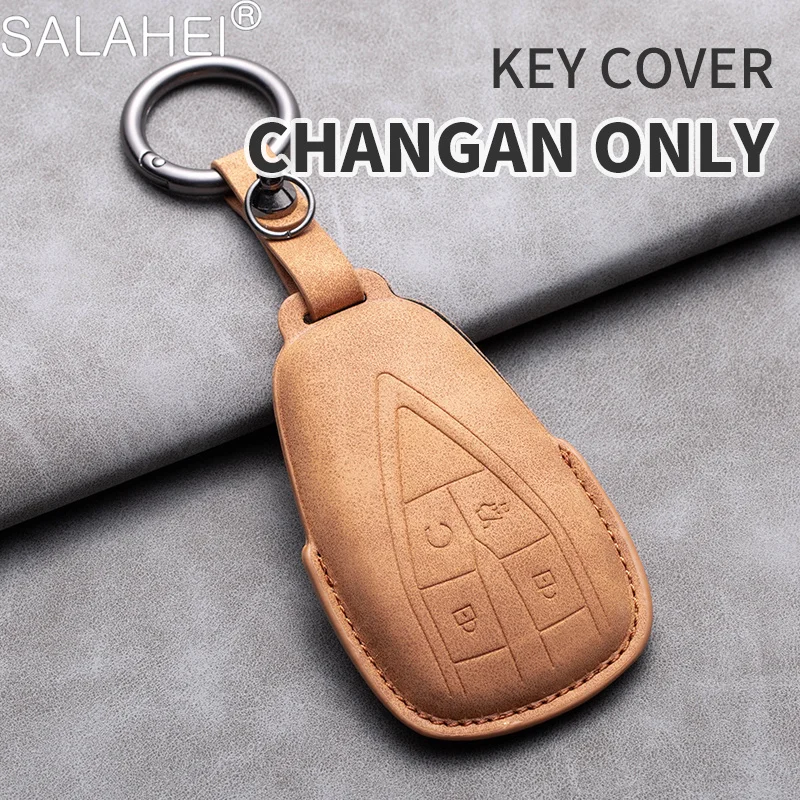 

Sheepskin Leather Car Remote Key Case Cover Shell For Changan UNIT UNIK CS35PLUS CS55 PLUS CS75 PLUS Oshan X7 X5 Car Accessories