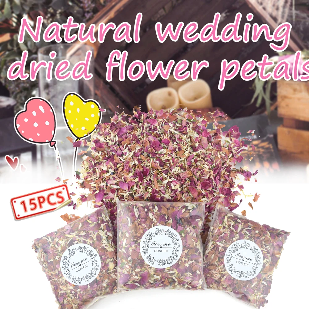 

10PCS Natural Wedding Confetti Dried Flower Petals Pop Bridal Shower Birthday Party DIY Decoration Biodegradable Rose Petal Gift